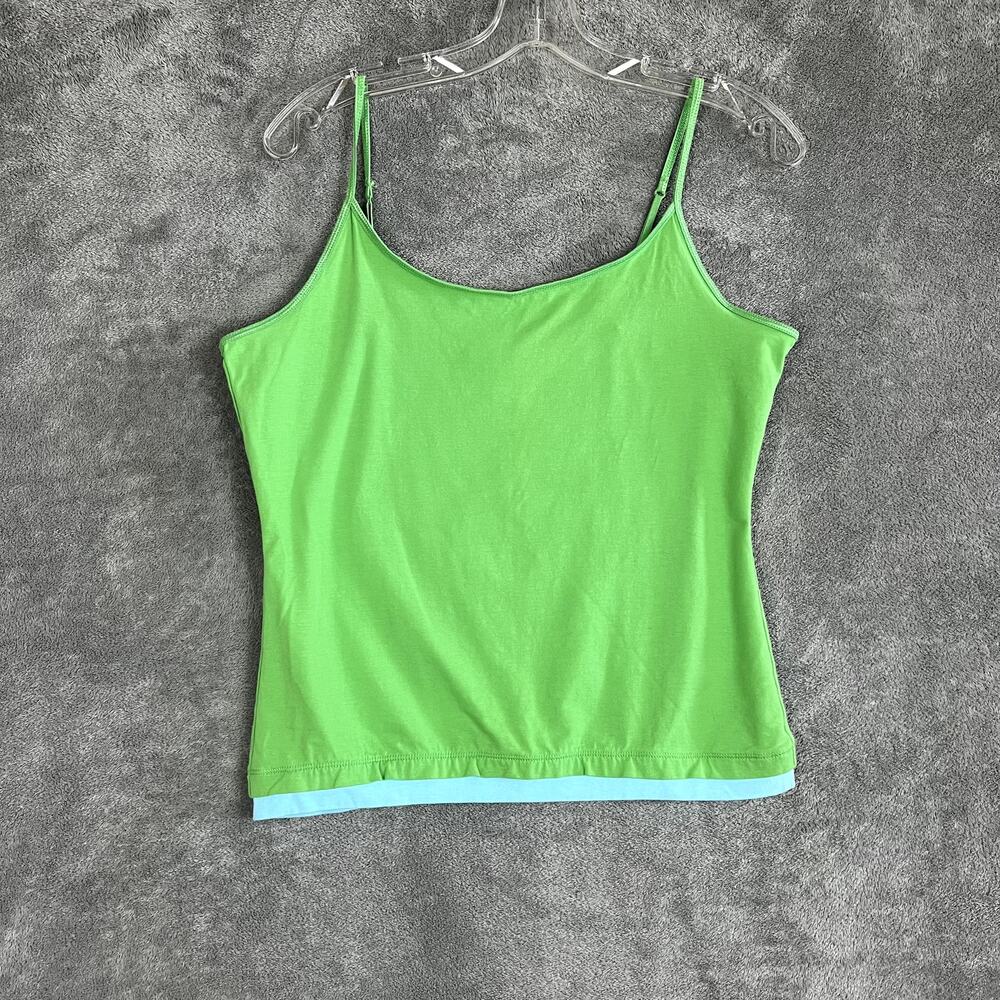Vintage Y2K Aeropostale Cami Top Womens XL Green Blue Layered Hem